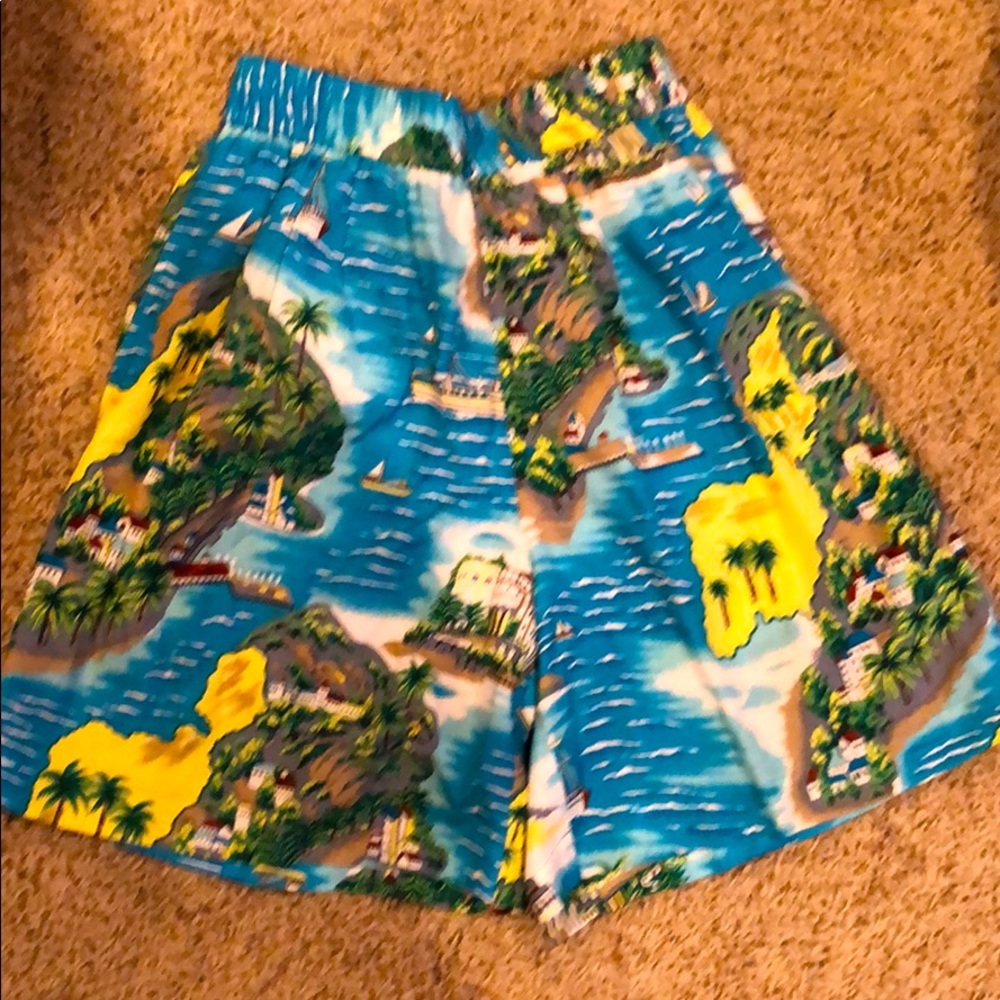 Vintage High Waisted Patterned Shorts Culottes